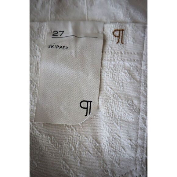 Pilcro Anthropologie OB1809245 Women Sz 27 Beige The Skipper Wide-Leg Jeans - Picture 7 of 12